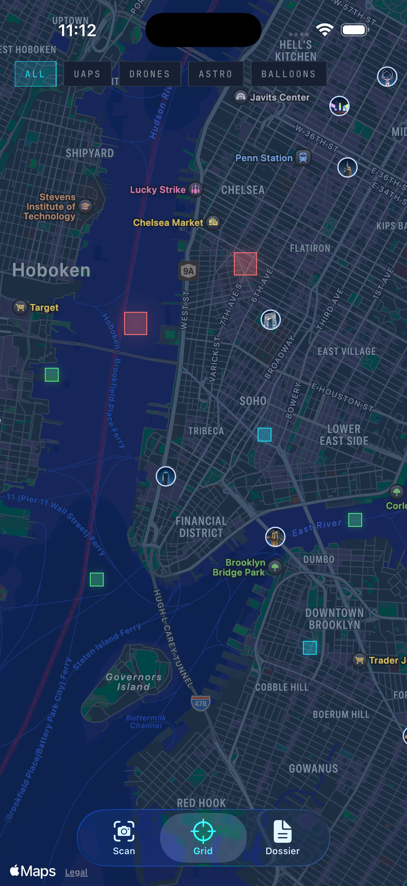 The grid · global sightings
