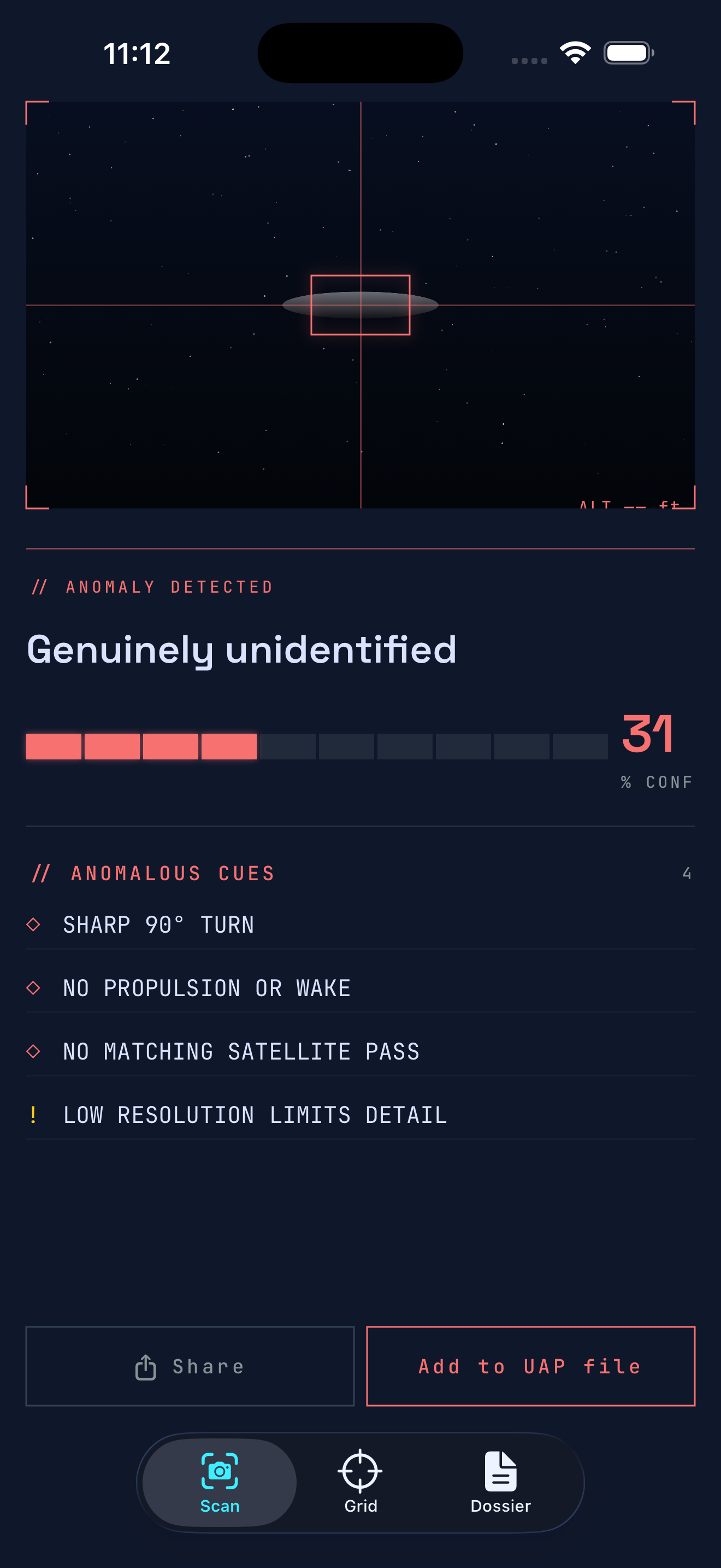 Verdict · unidentified